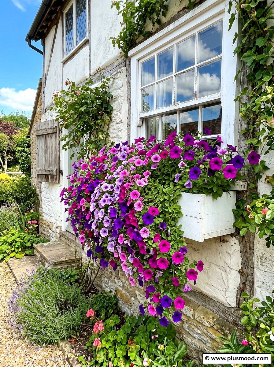 Petunia window box - 25 summer planter box ideas