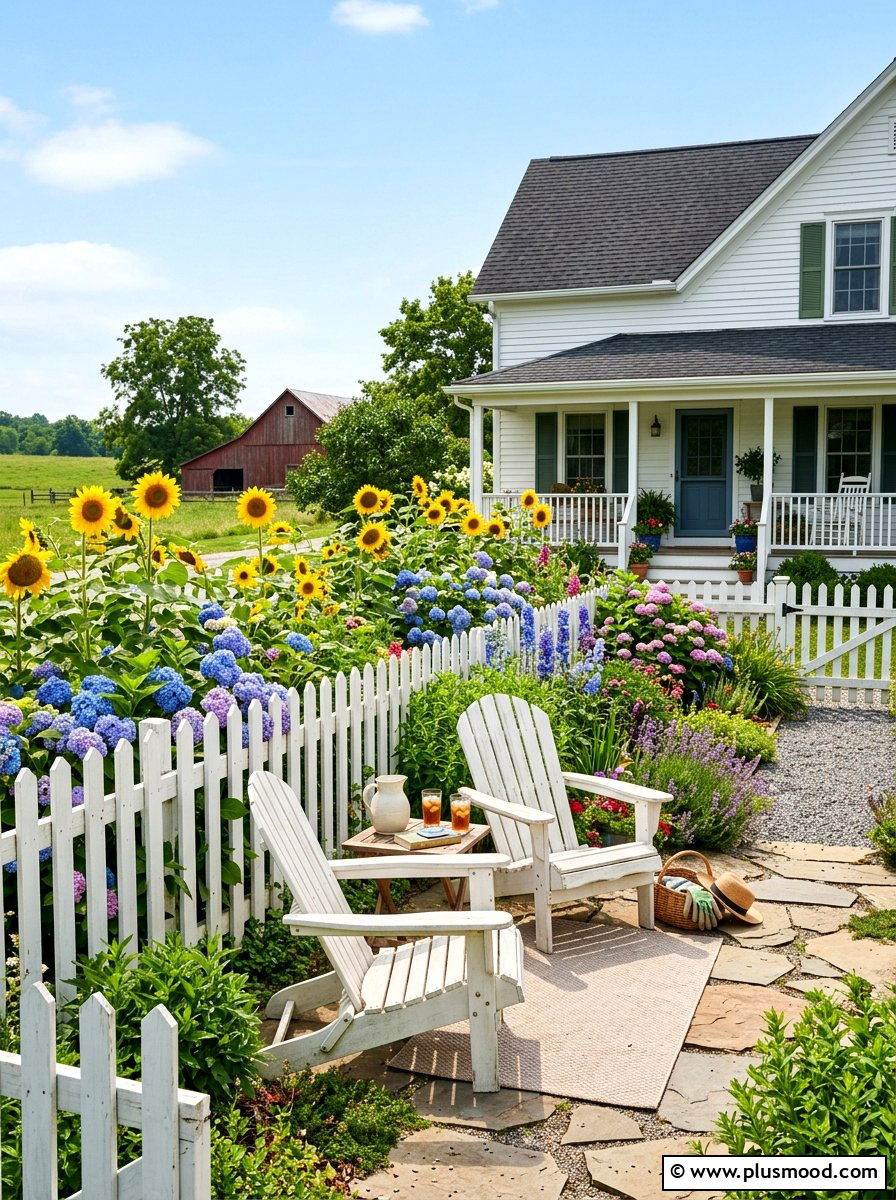 Picket Fence Border - 25 summer farmhouse patio ideas