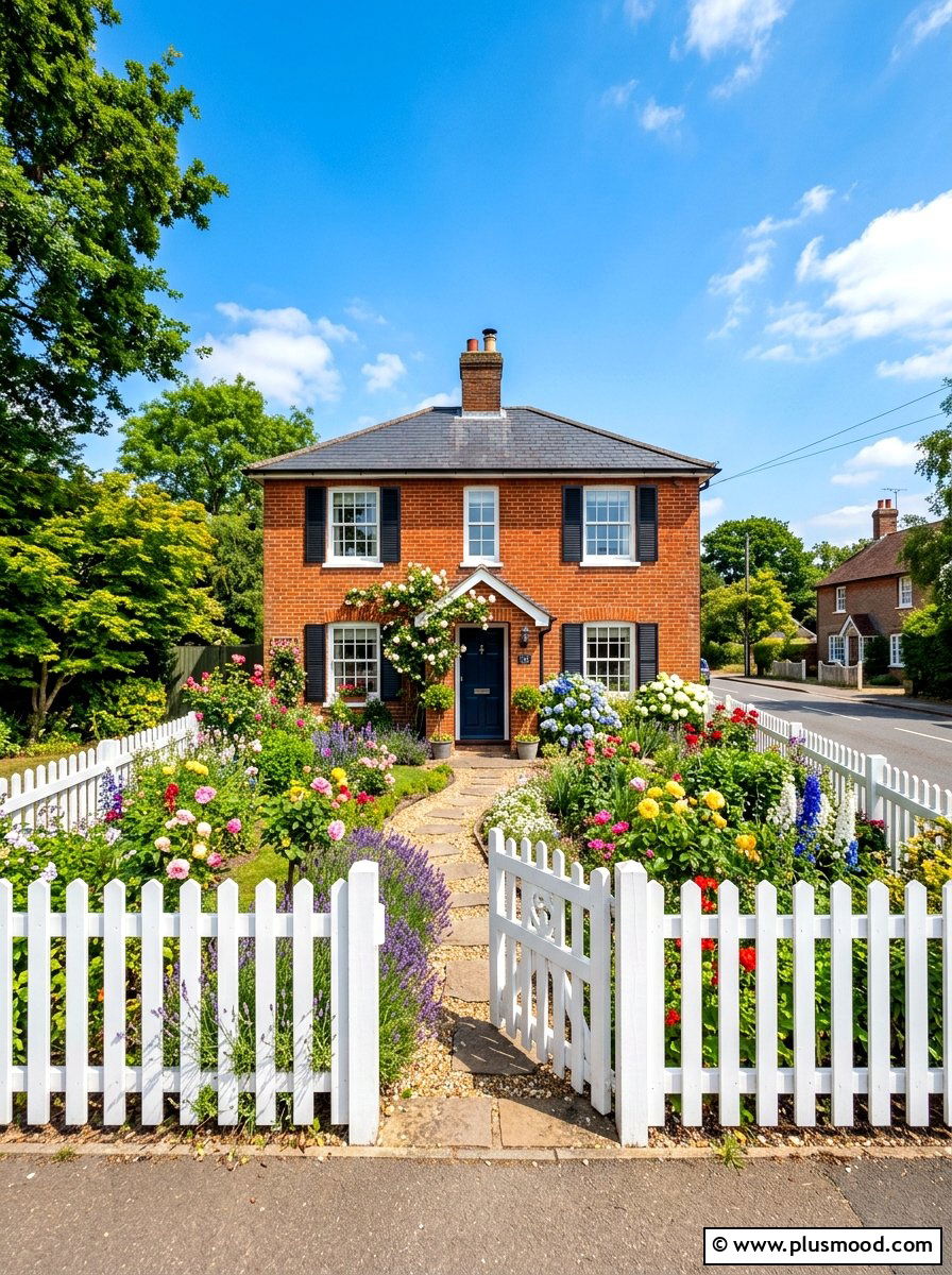Picket Fence Front Yard - 25 summer brick house curb appeal ideas