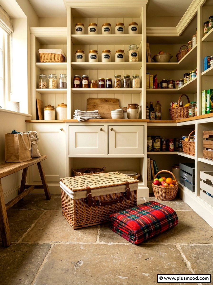 Picnic Basket Storage - 25 summer pantry organization ideas