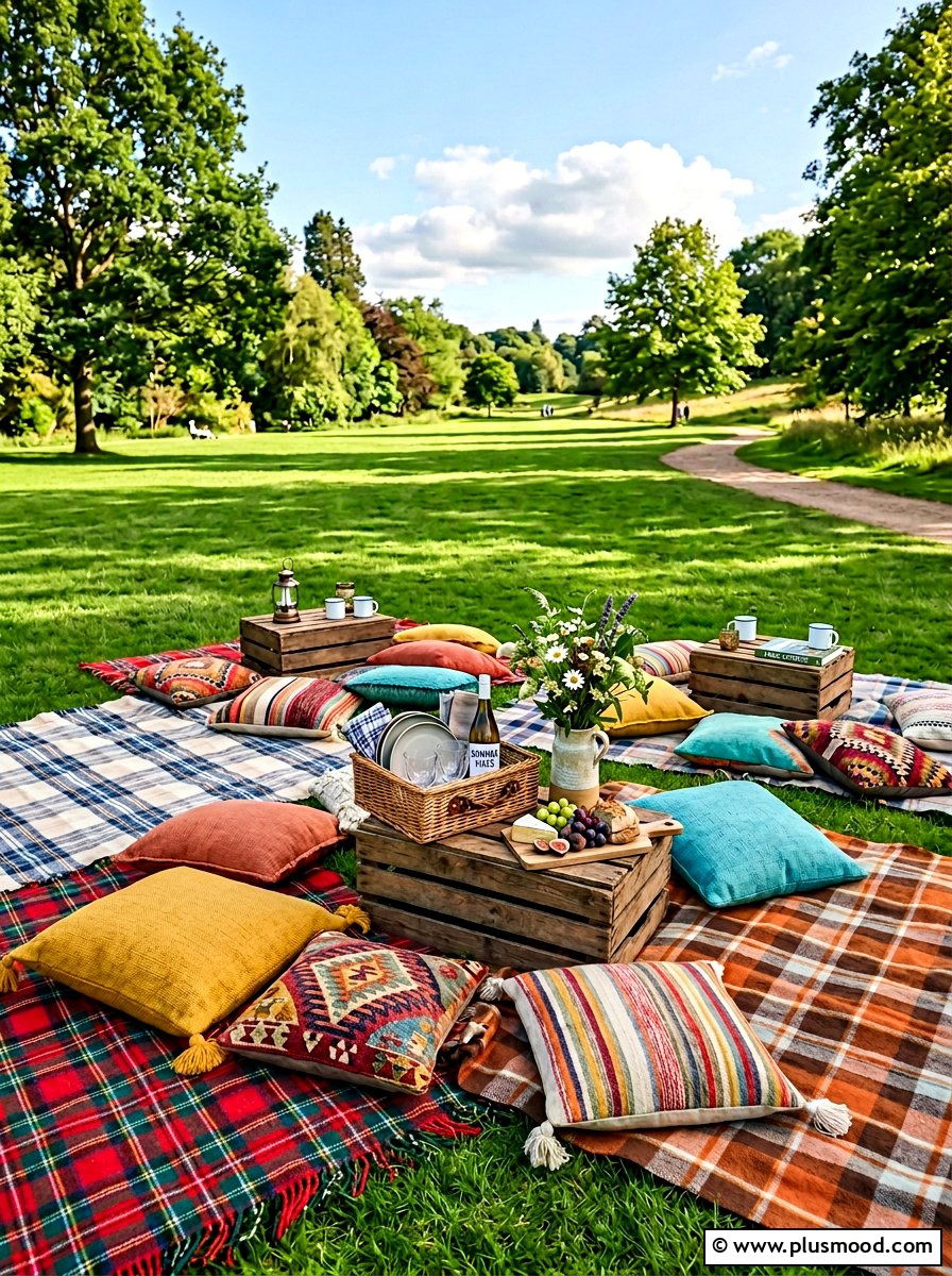 Picnic Blanket Setup - 25 summer casual backyard entertaining ideas