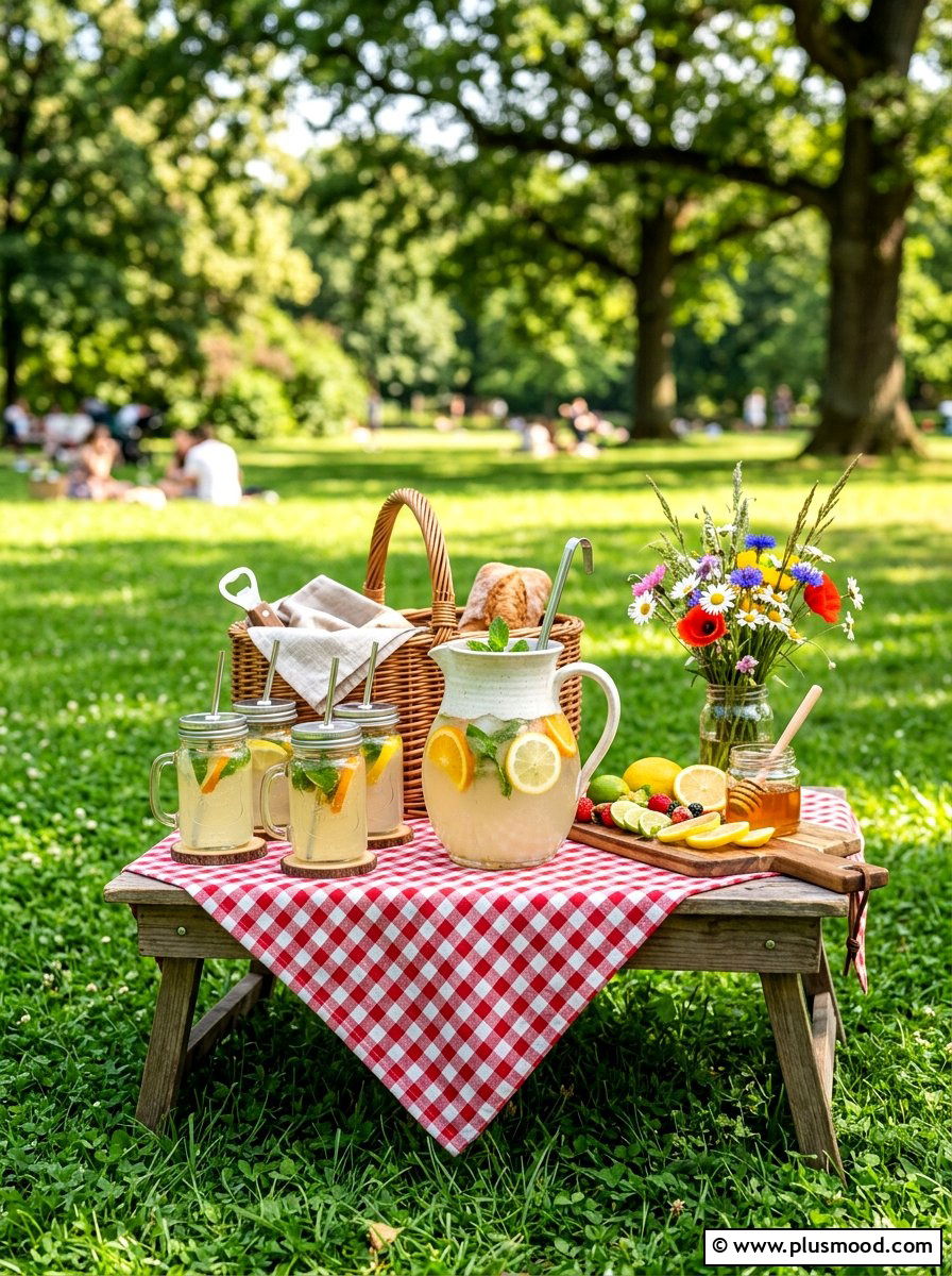 Picnic Drink Setup - 25 summer lemonade bar ideas