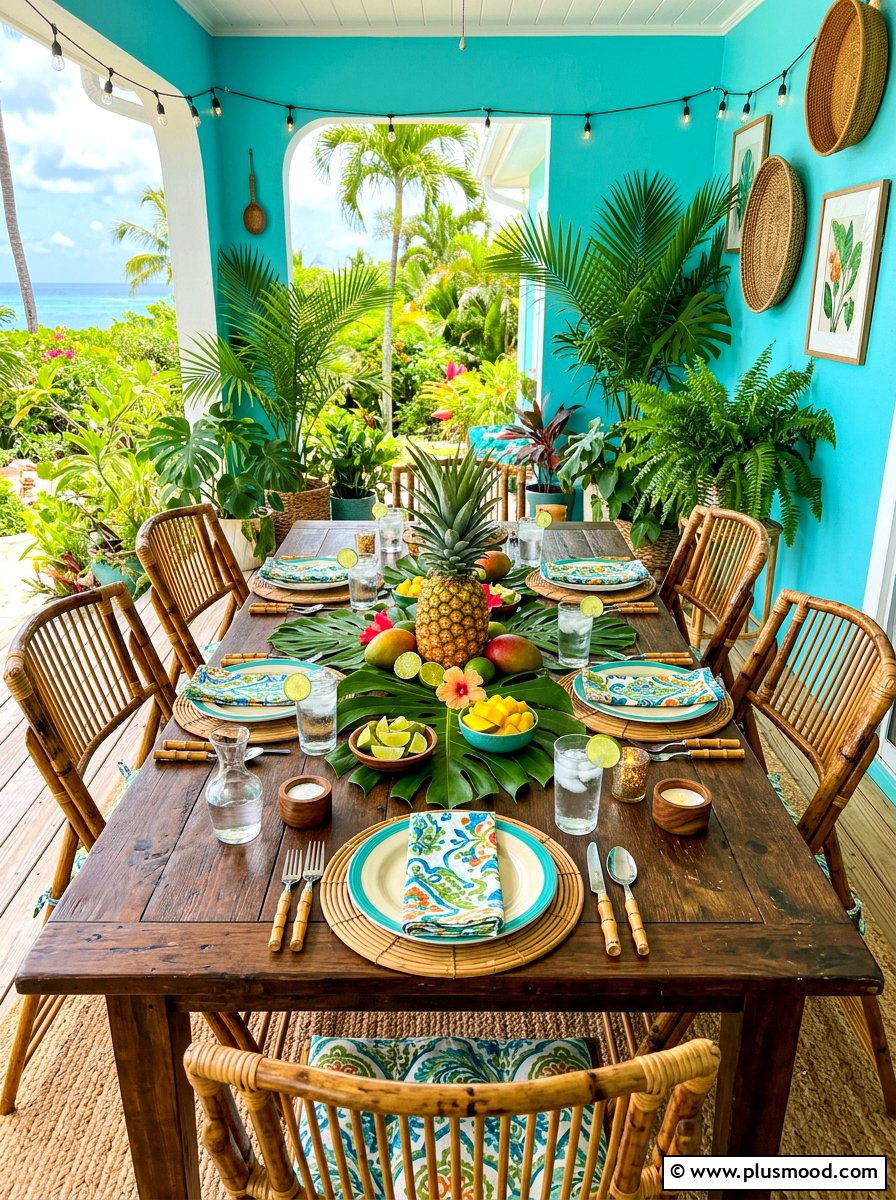Pineapple Fruit Table Focus - 25 summer centerpieces for home ideas