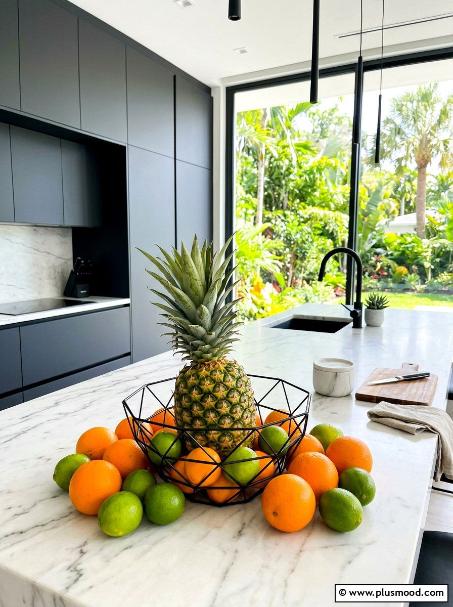 Pineapple Kitchen Fruit Bowl - 25 summer kitchen counter decor ideas