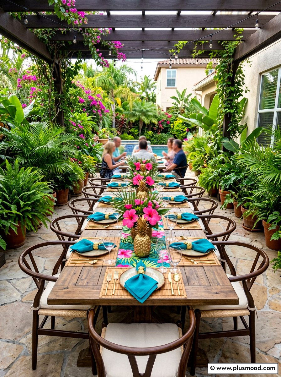 Pineapple Table Decor - 25 summer tropical party decor ideas