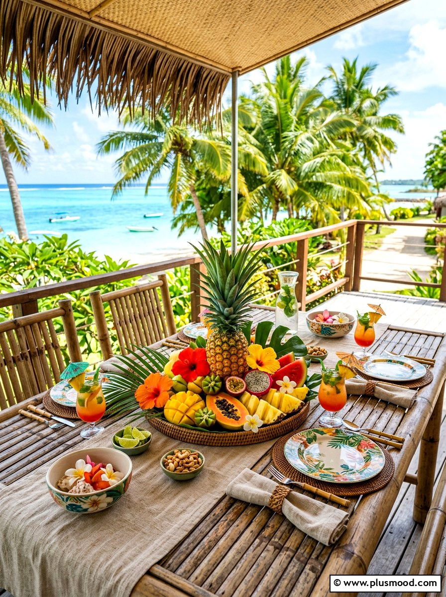 Pineapple tropical table setting - 25 summer outdoor centerpiece ideas