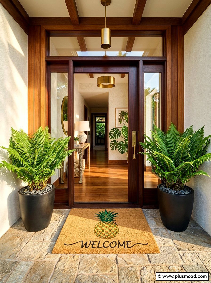Pineapple welcome mat - 25 summer welcome mat ideas for summer