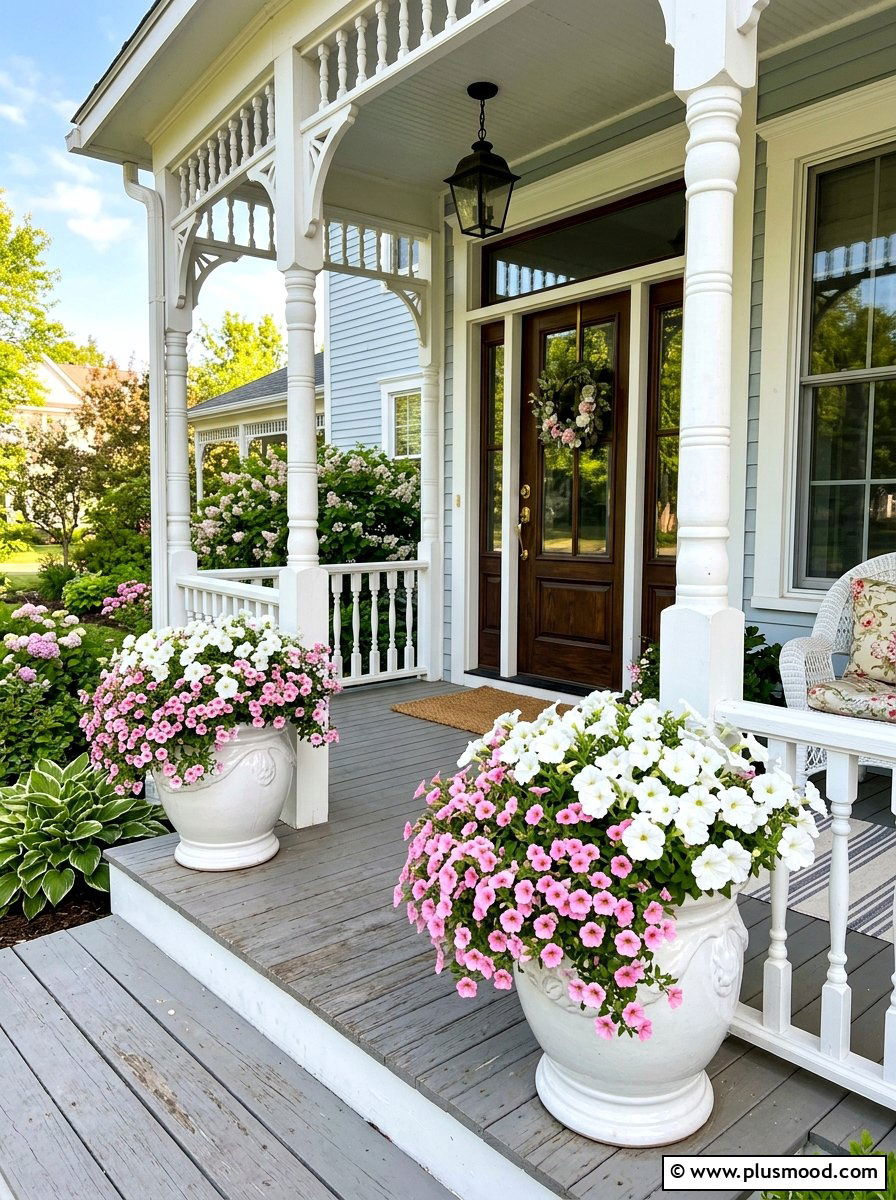 Pink Calibrachoa And White Petunias - 25 summer planters with calibrachoa ideas
