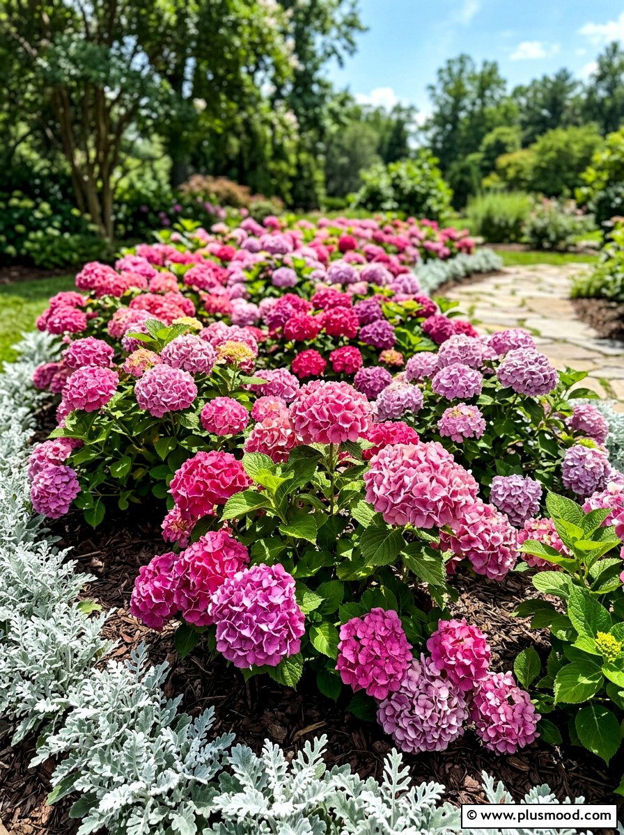 Pink Hydrangea Flower Bed - 25 summer hydrangea garden ideas