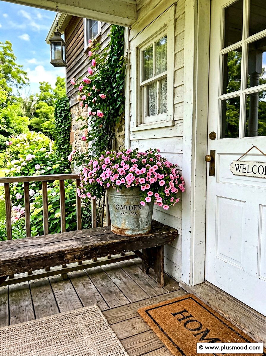 Pink Million Bells In Galvanized Bucket - 25 summer planters with calibrachoa ideas