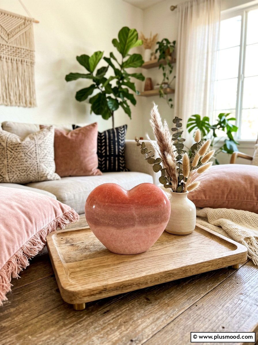 Pink Ombre Heart Rock - 25 painted rock ideas for valentines day