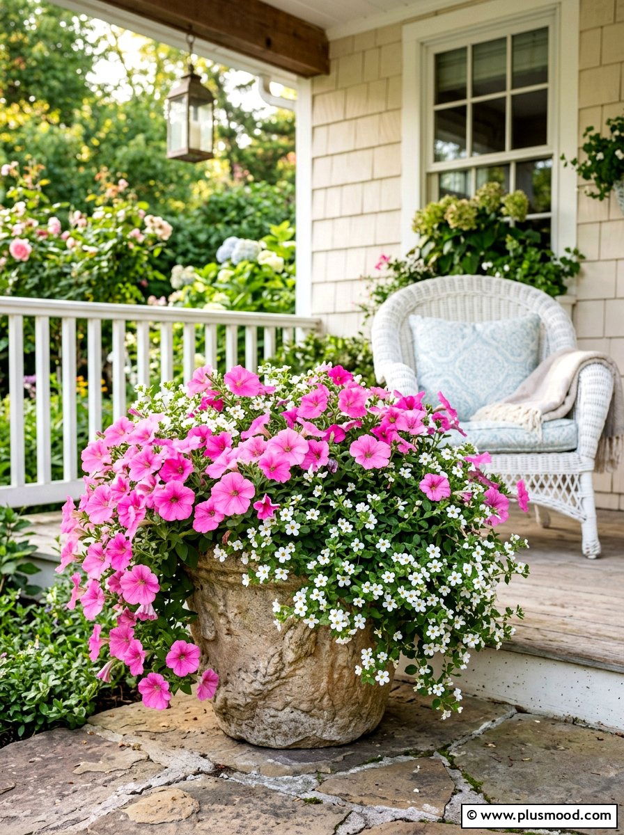 Pink Petunia And Bacopa Mix