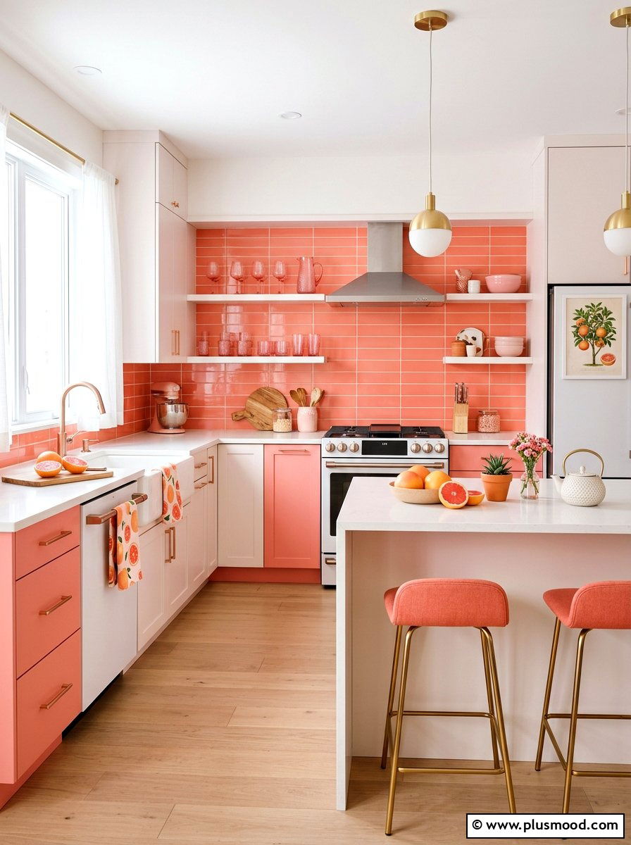 Pink grapefruit kitchen - 25 summer fruit themed kitchen decor ideas