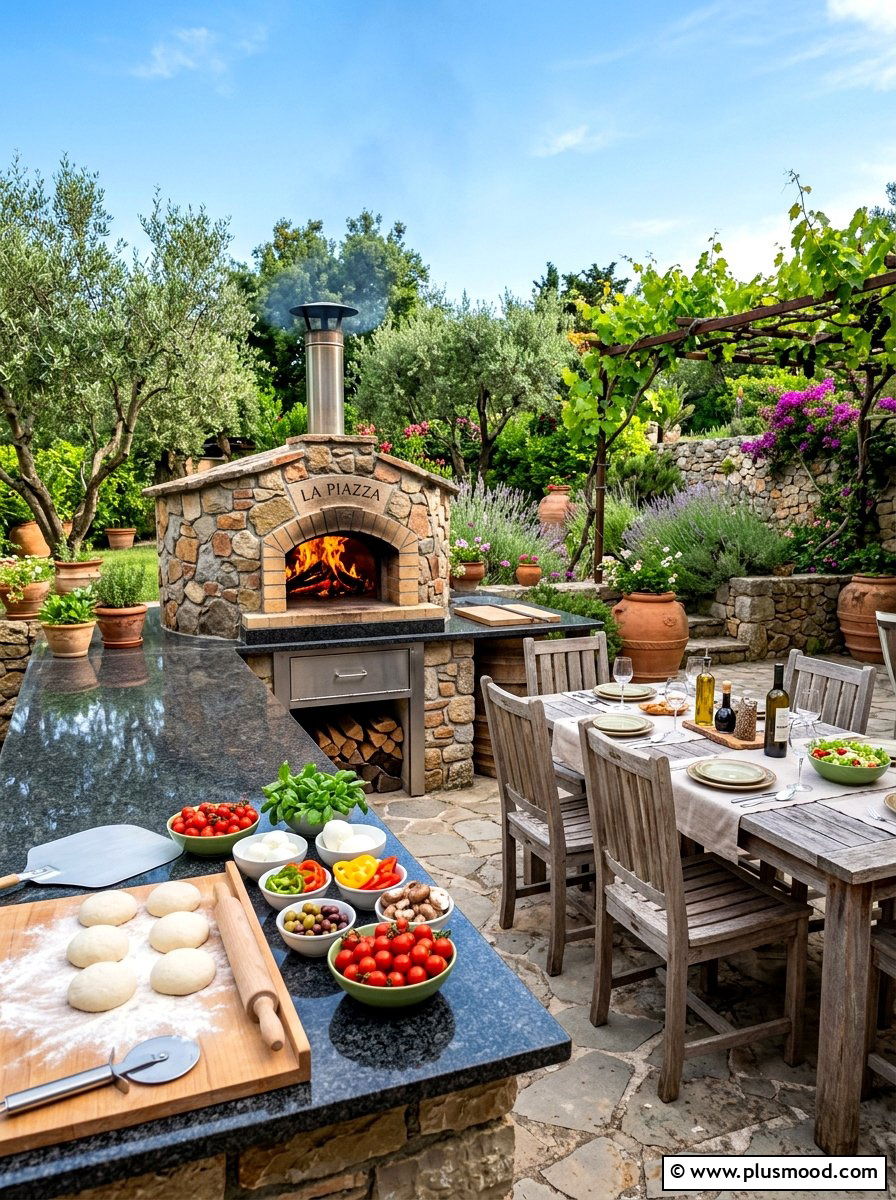 Pizza Oven Station - 25 summer backyard entertaining ideas
