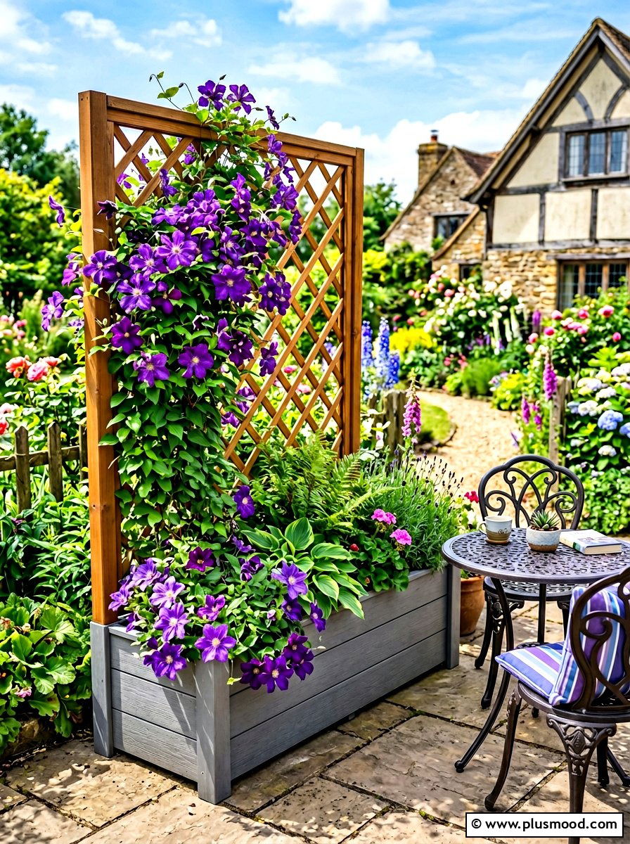 Planter Box With Trellis - 25 summer patio privacy ideas