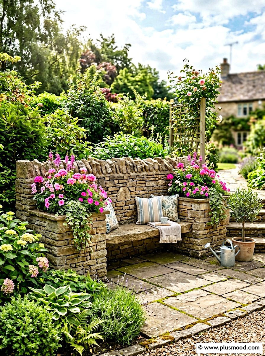 Planter wall seating - 25 small backyard ideas with seating wall