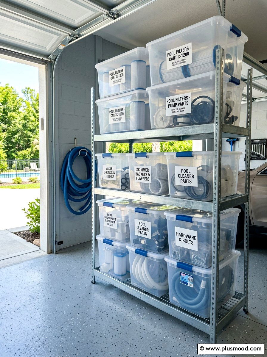 Plastic Storage Tubs - 25 summer pool storage ideas