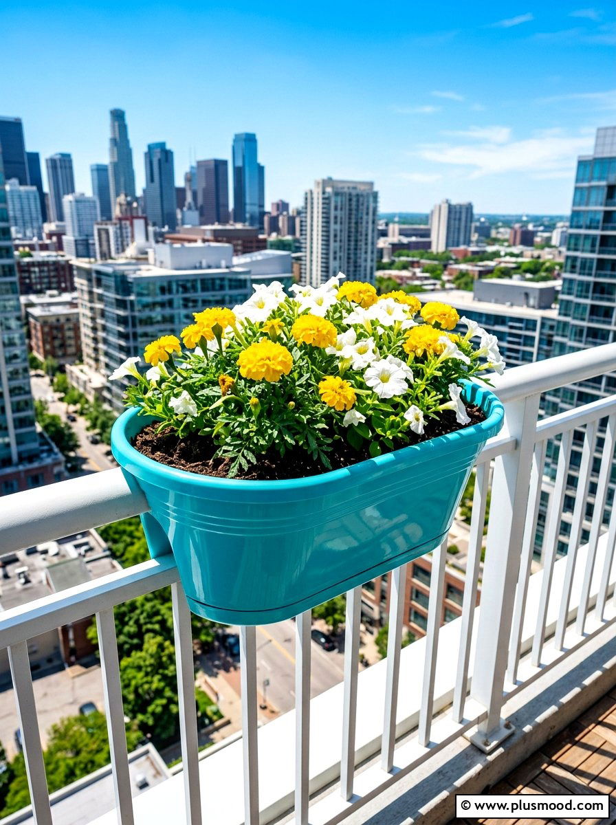 Plastic over the rail planter - 25 summer railing planter ideas