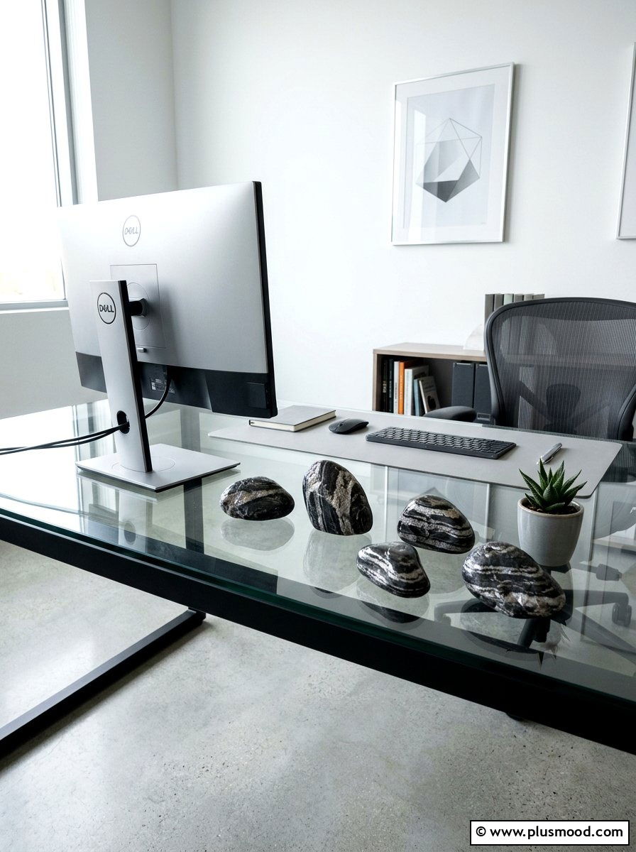 Platinum Stripe Pattern - 25 painted rock ideas with metallic paint