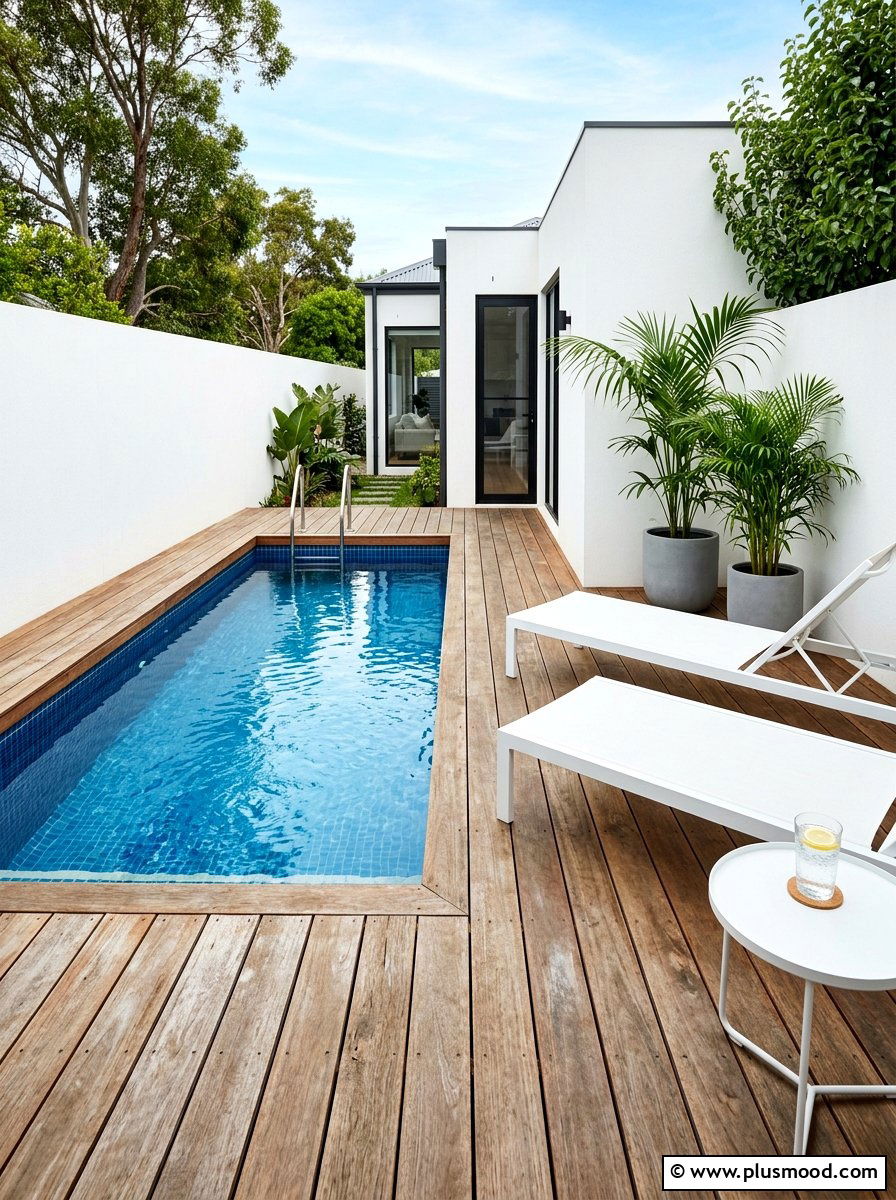 Plunge pool deck - 25 pool landscaping ideas for small lots