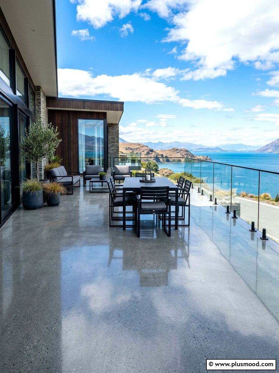 Polished concrete outdoor area - 25 summer concrete patio ideas for summer