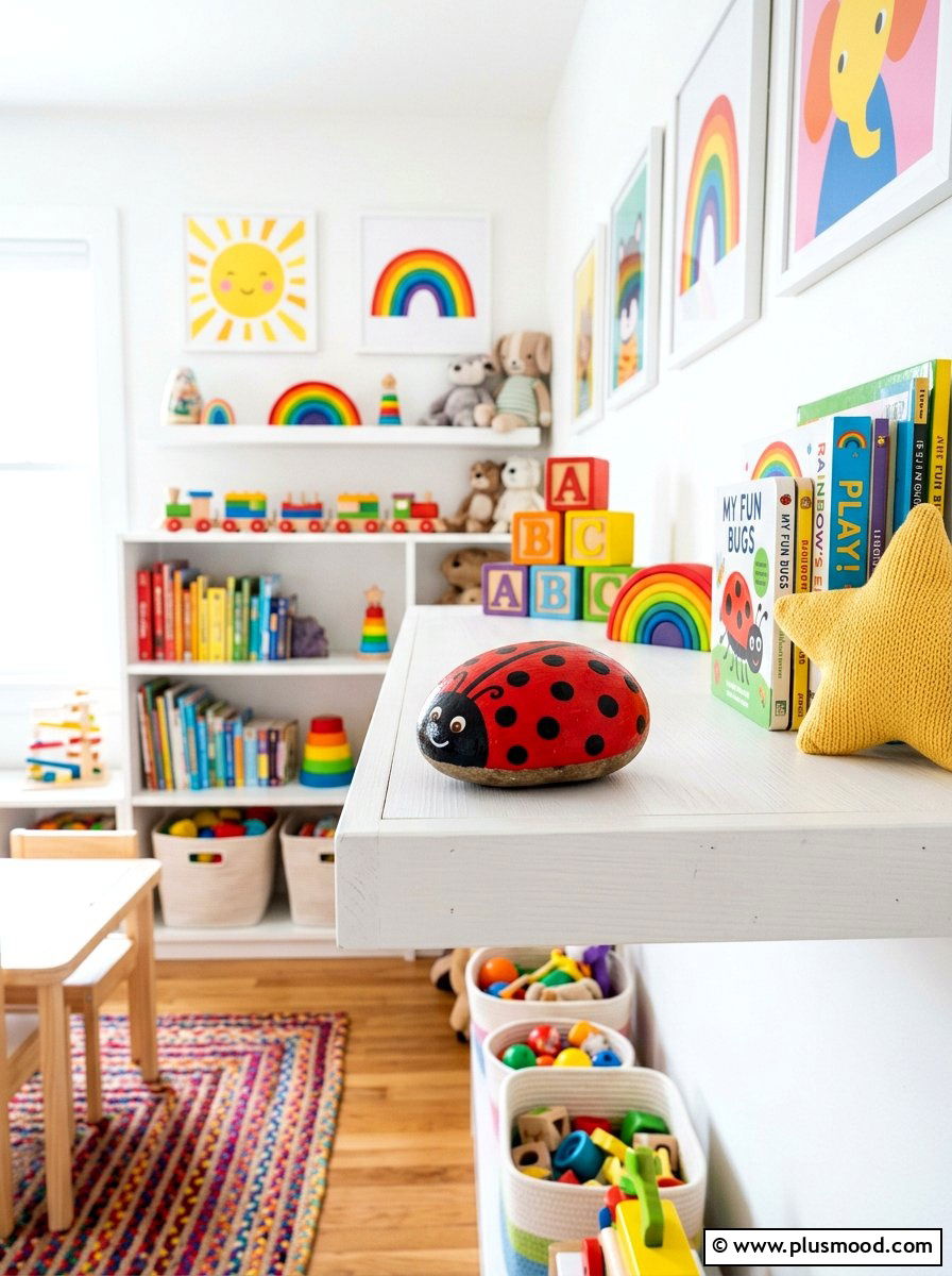 Polka Dot Ladybug Stone - 25 painted rock ideas with ladybugs