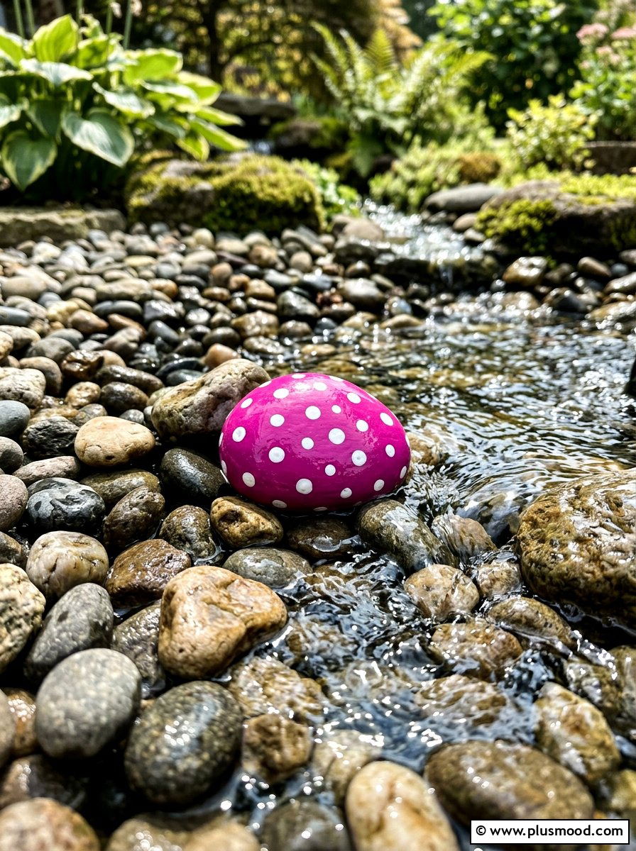 Polka Dot Painted Rock - 25 painted rock ideas for mothers day