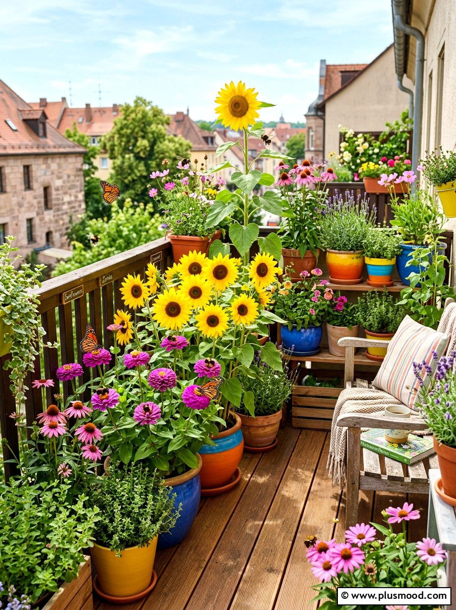 Pollinator Friendly Balcony Garden - 25 summer balcony garden ideas