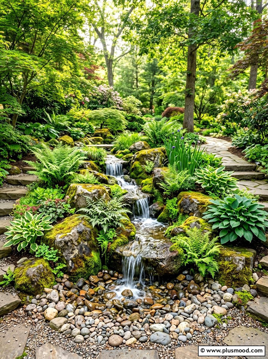Pondless Waterfall Rockery - 25 summer garden fountain ideas