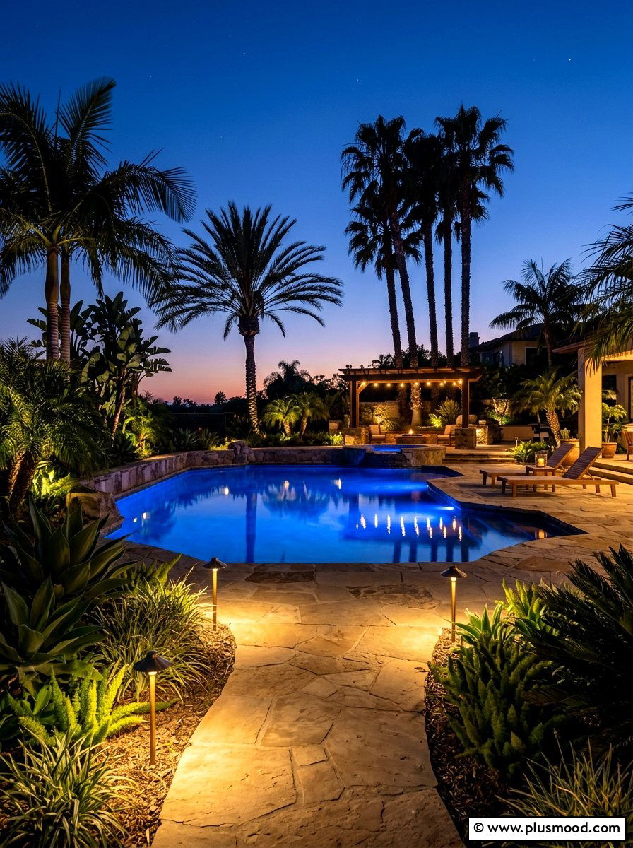Pool Area Landscape Lighting - 25 pool landscaping ideas for hot climates