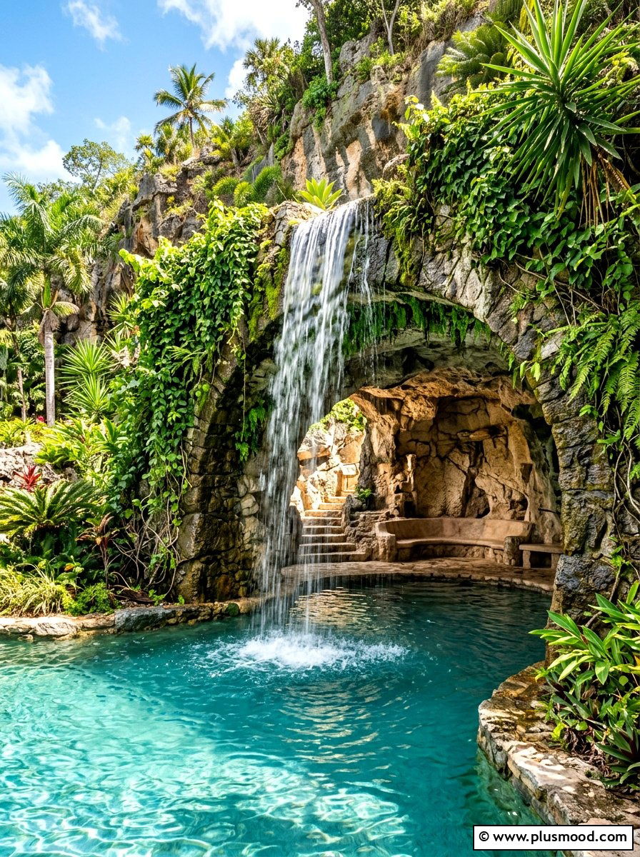 Pool Cave Grotto - 25 summer tropical pool ideas