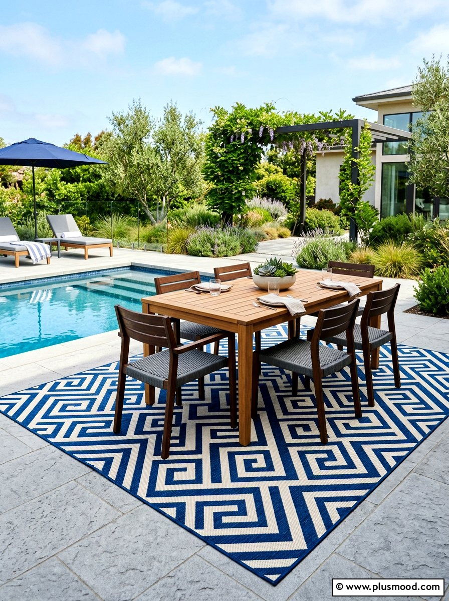 Pool Deck Outdoor Rug - 25 late summer pool decor ideas