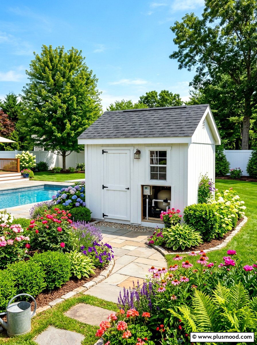 Pool Equipment Shed - 25 summer pool storage ideas