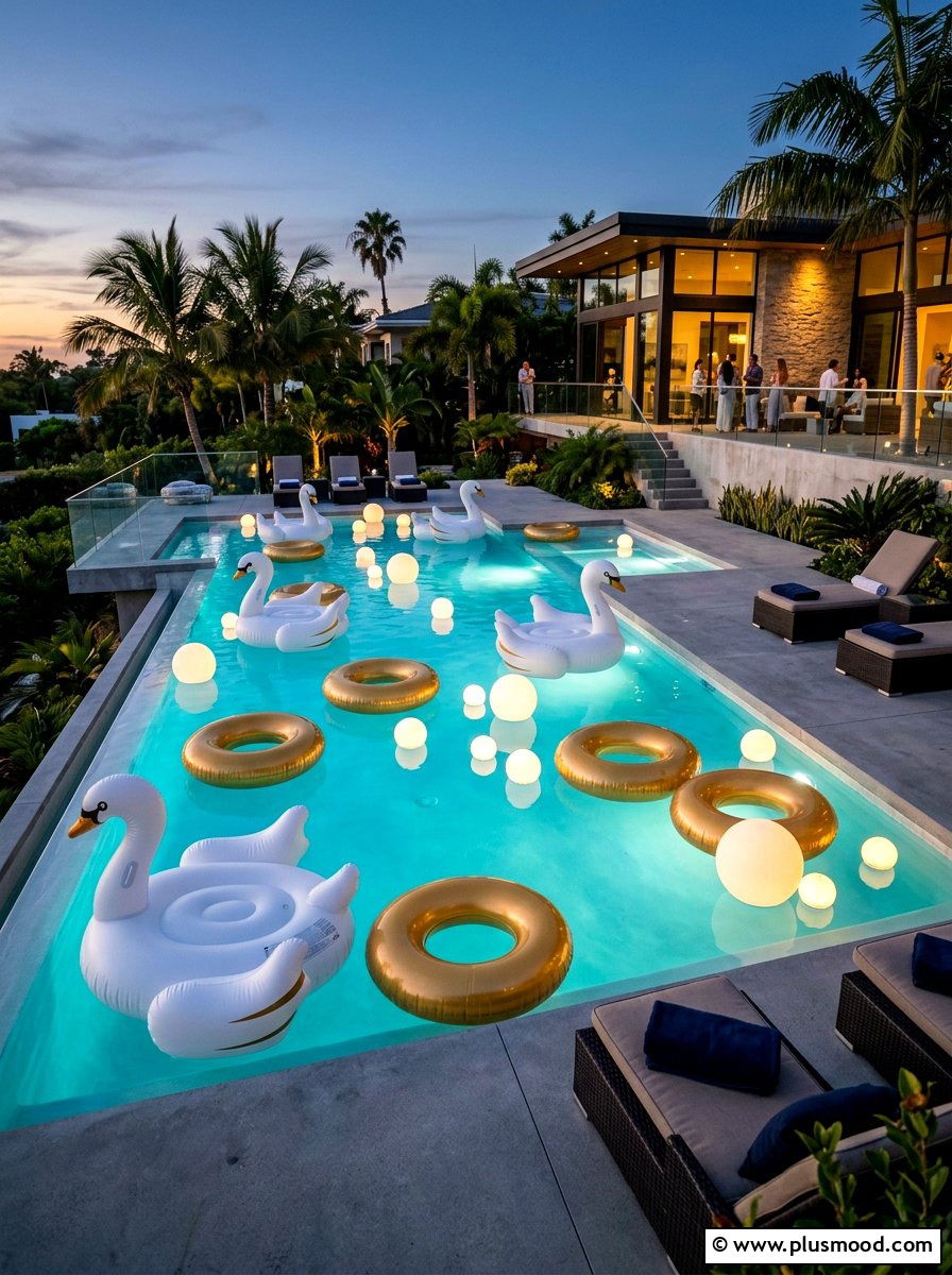 Pool Float Display - 25 summer outdoor entertaining ideas