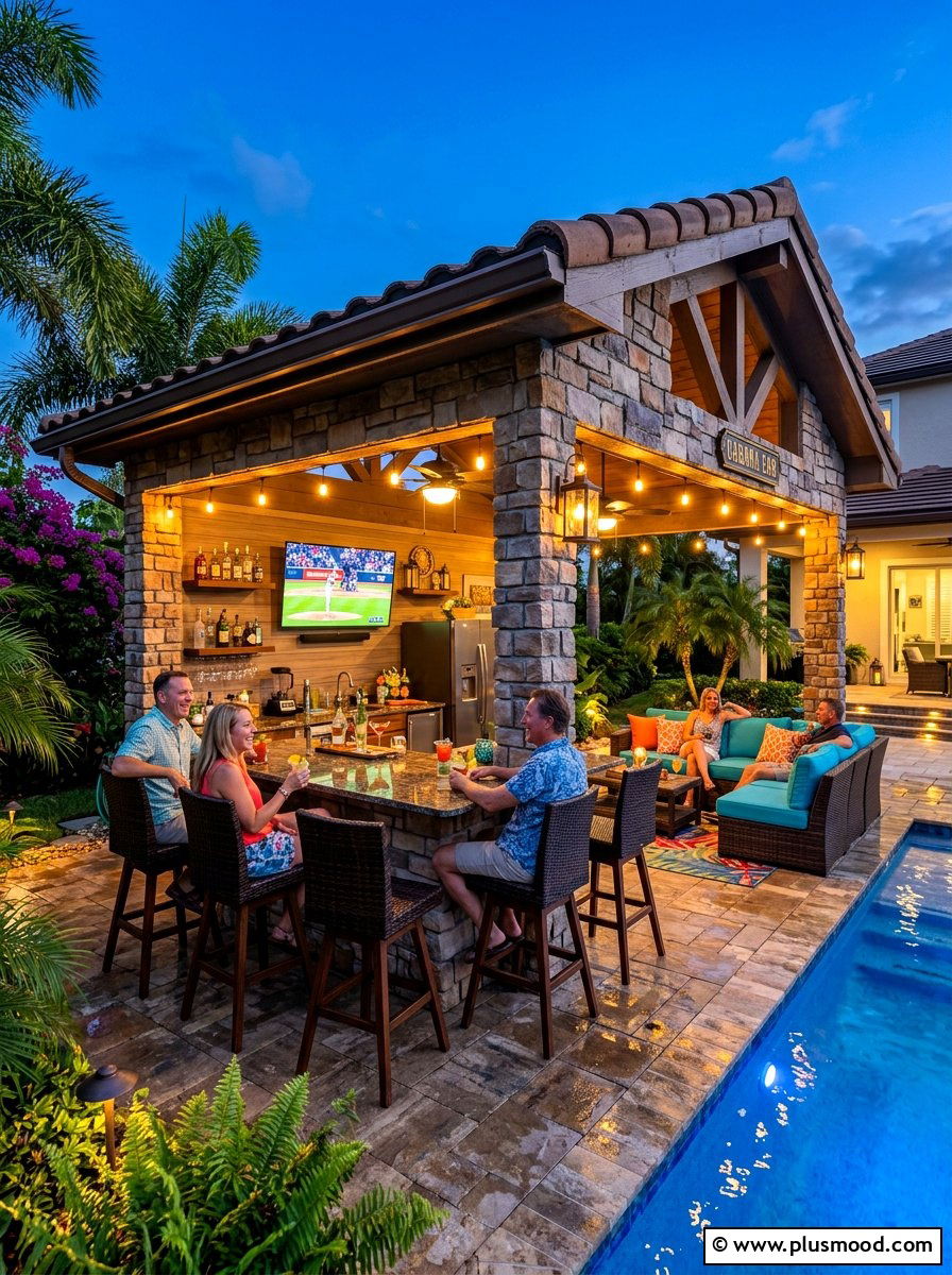 Pool House Bar Cabana - 25 summer cabana ideas