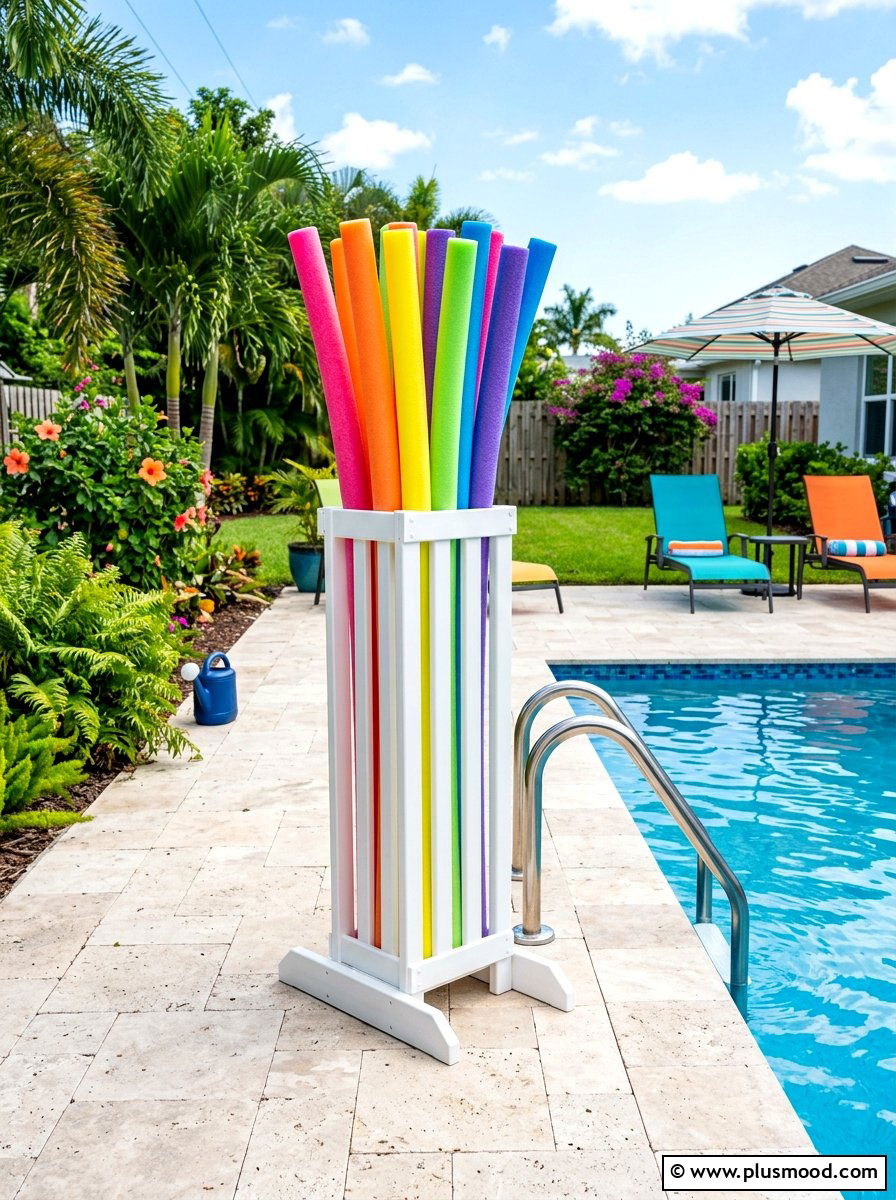 Pool Noodle Organizer - 25 summer pool storage ideas