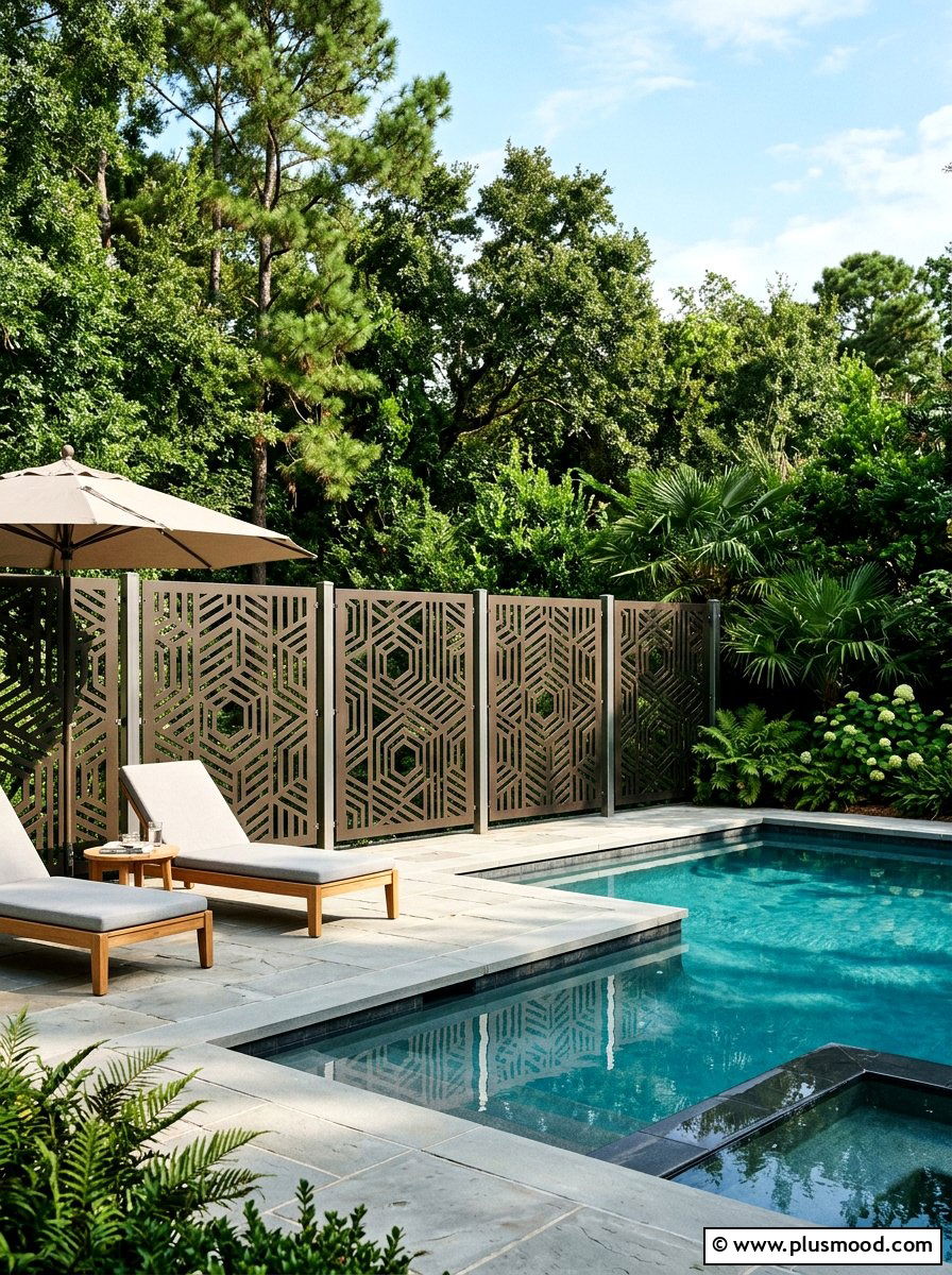 Pool Privacy Screen - 25 pool landscaping ideas for hot climates