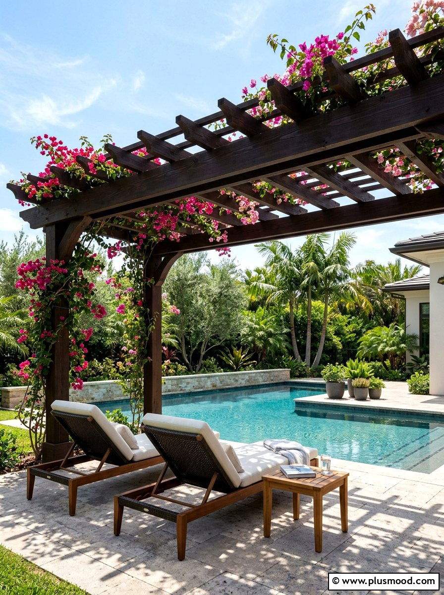 Pool Shade Pergola - 25 pool landscaping ideas for hot climates