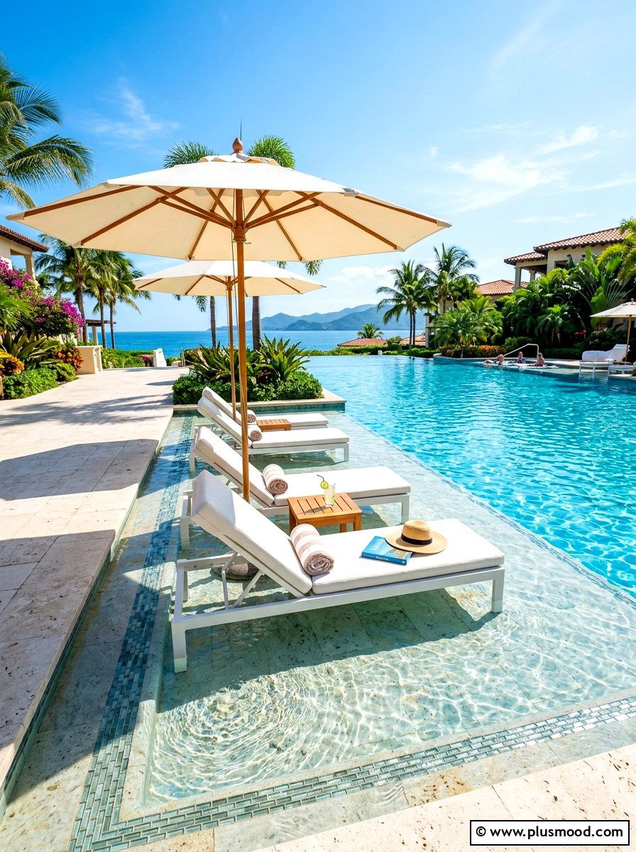 Pool Sun Shelf - 25 summer tropical pool ideas