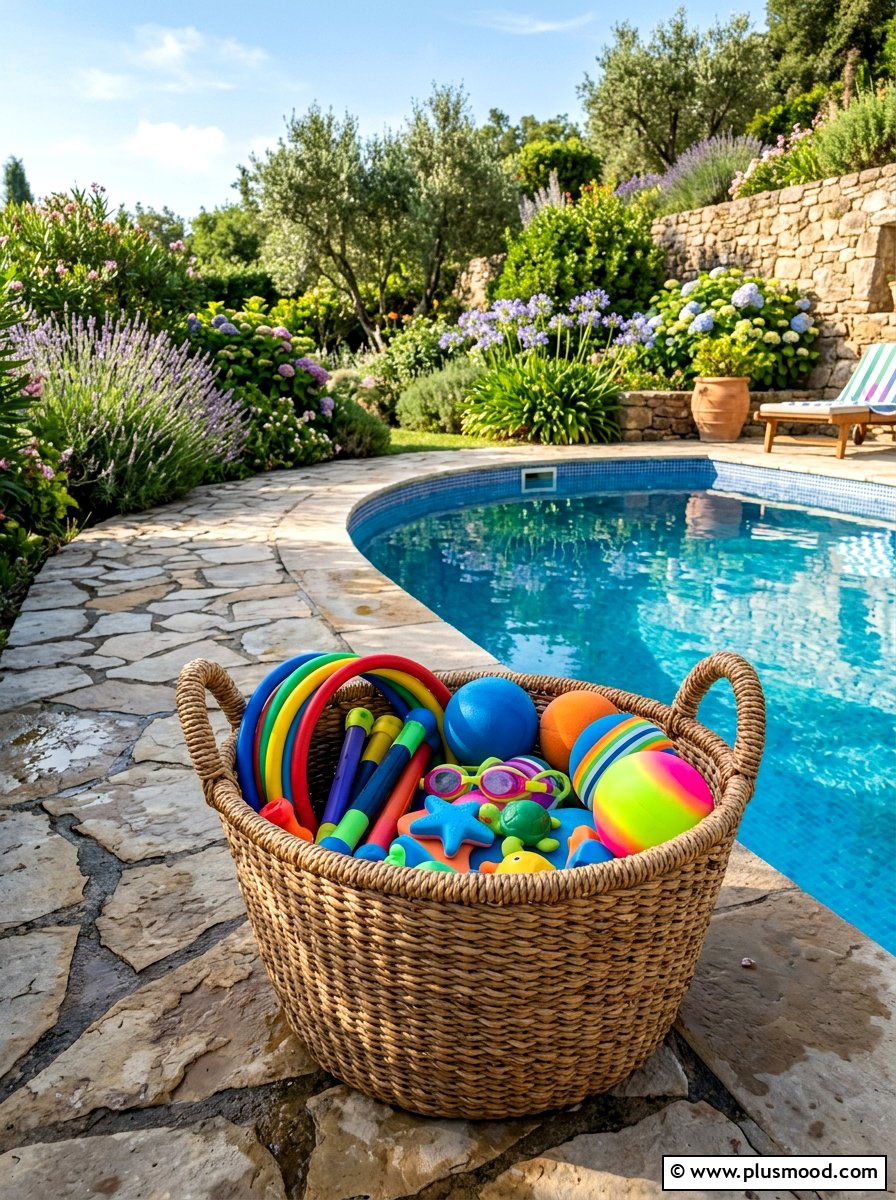 Pool Toy Basket - 25 summer pool storage ideas