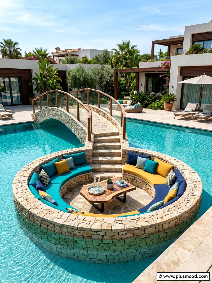 Pool With Sunken Seating Area - 25 summer pool ideas