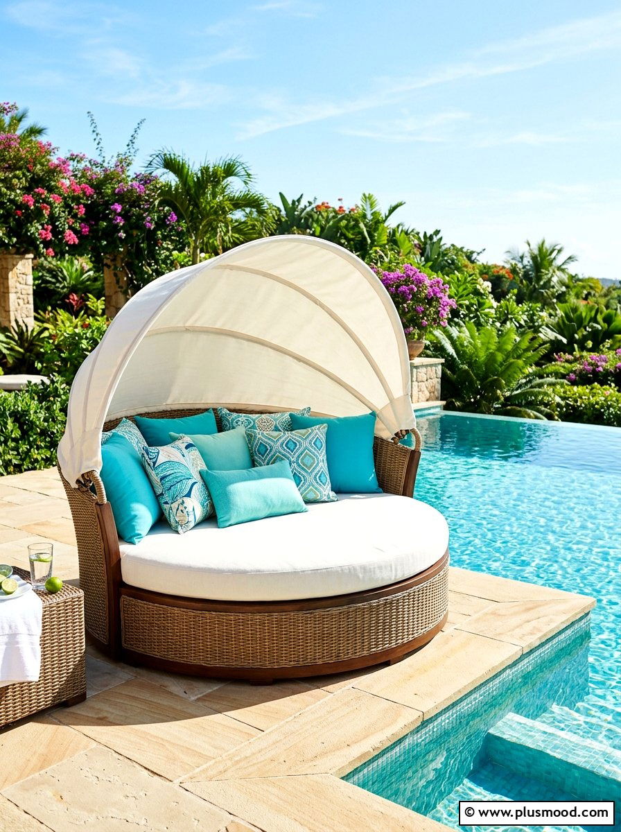 Pool daybed - 25 summer poolside decor ideas