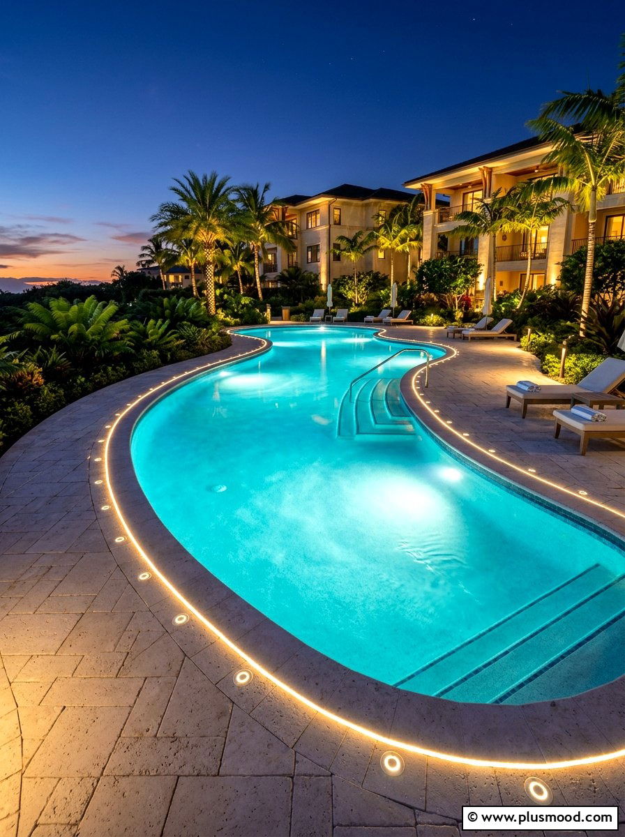 Pool deck lighting - 25 summer landscape lighting ideas