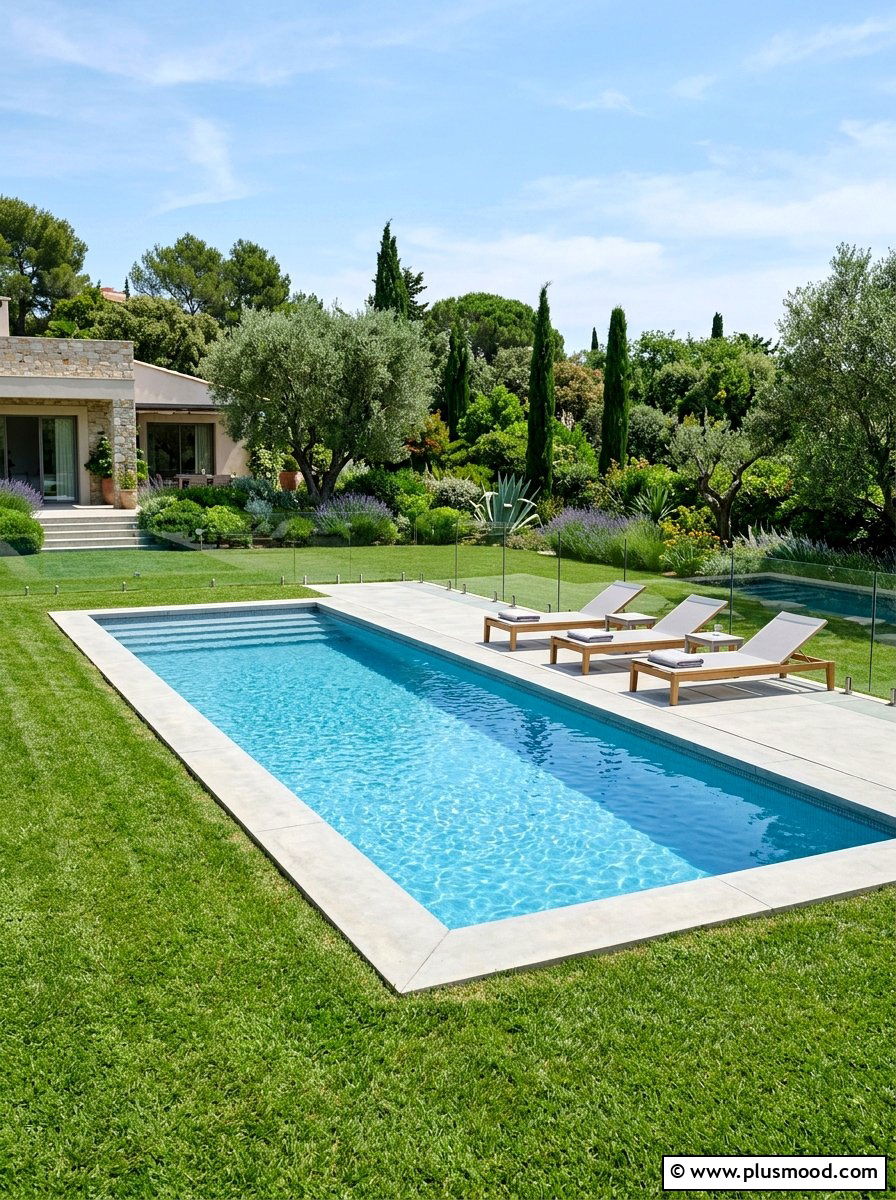 Pool lawn surround - 25 pool landscaping ideas with grass