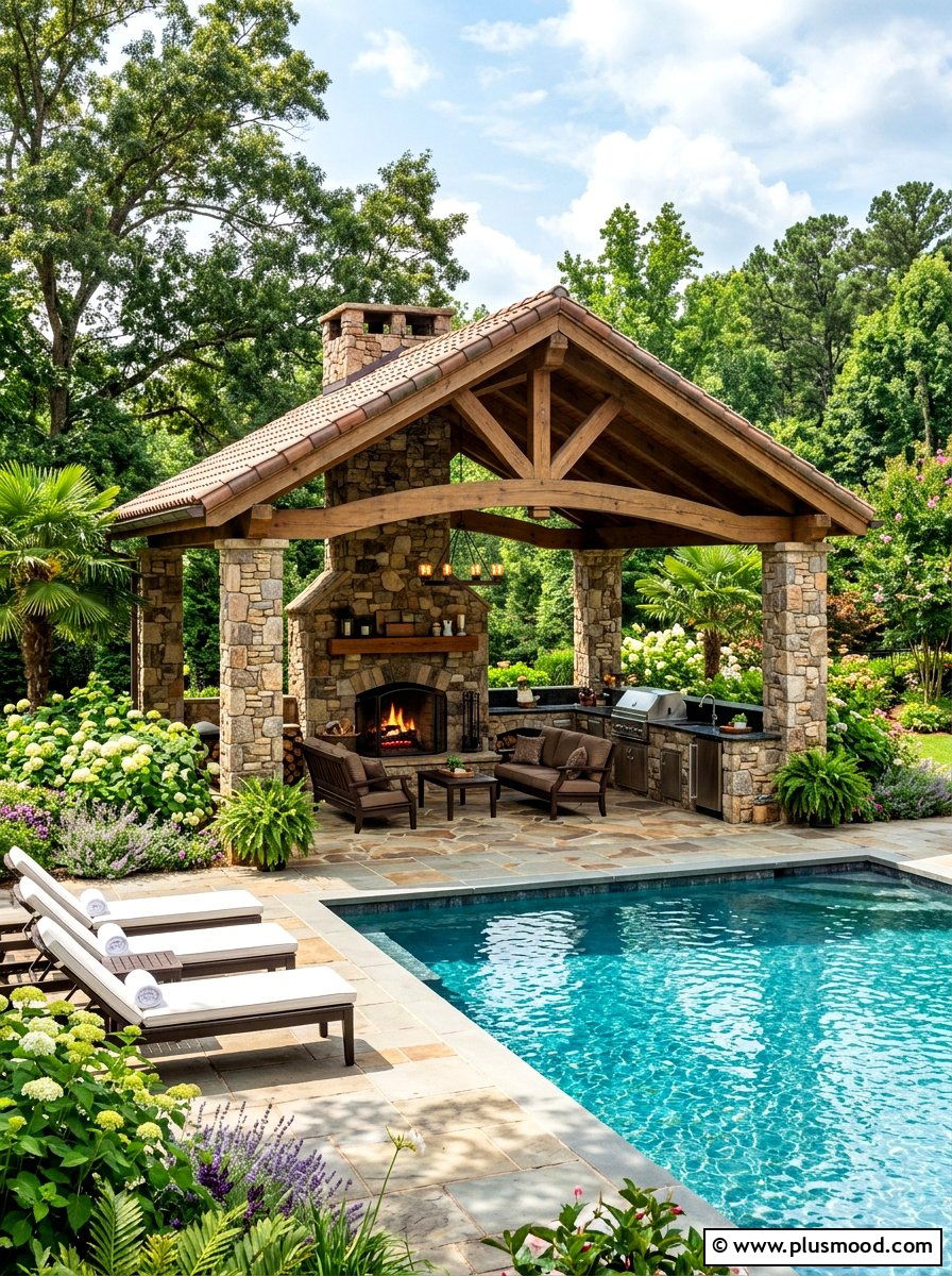 Pool pavilion - 25 summer poolside shade ideas
