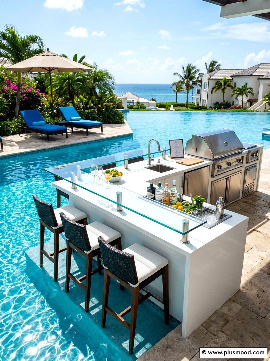 Poolside Bar Outdoor Kitchen - 25 summer backyard outdoor kitchen ideas