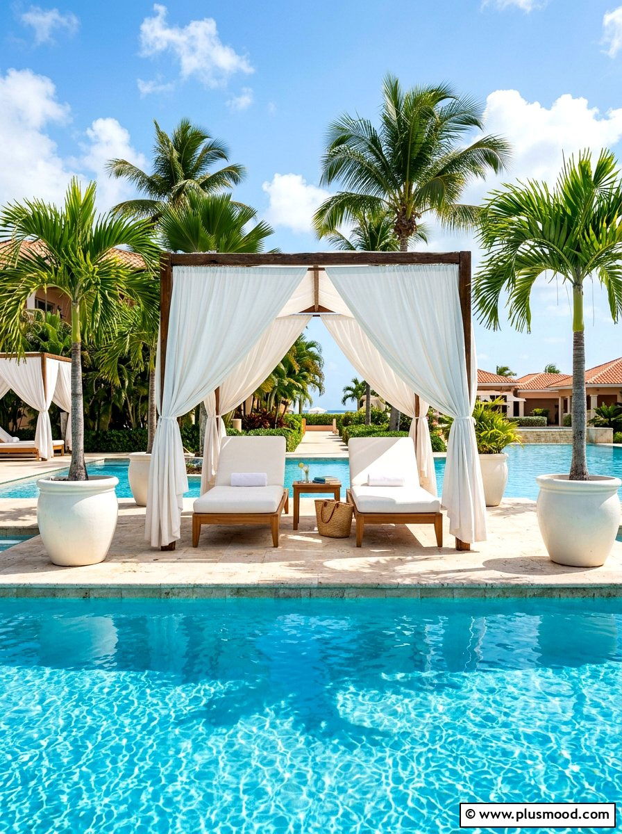 Poolside Cabana - 25 summer backyard entertaining ideas