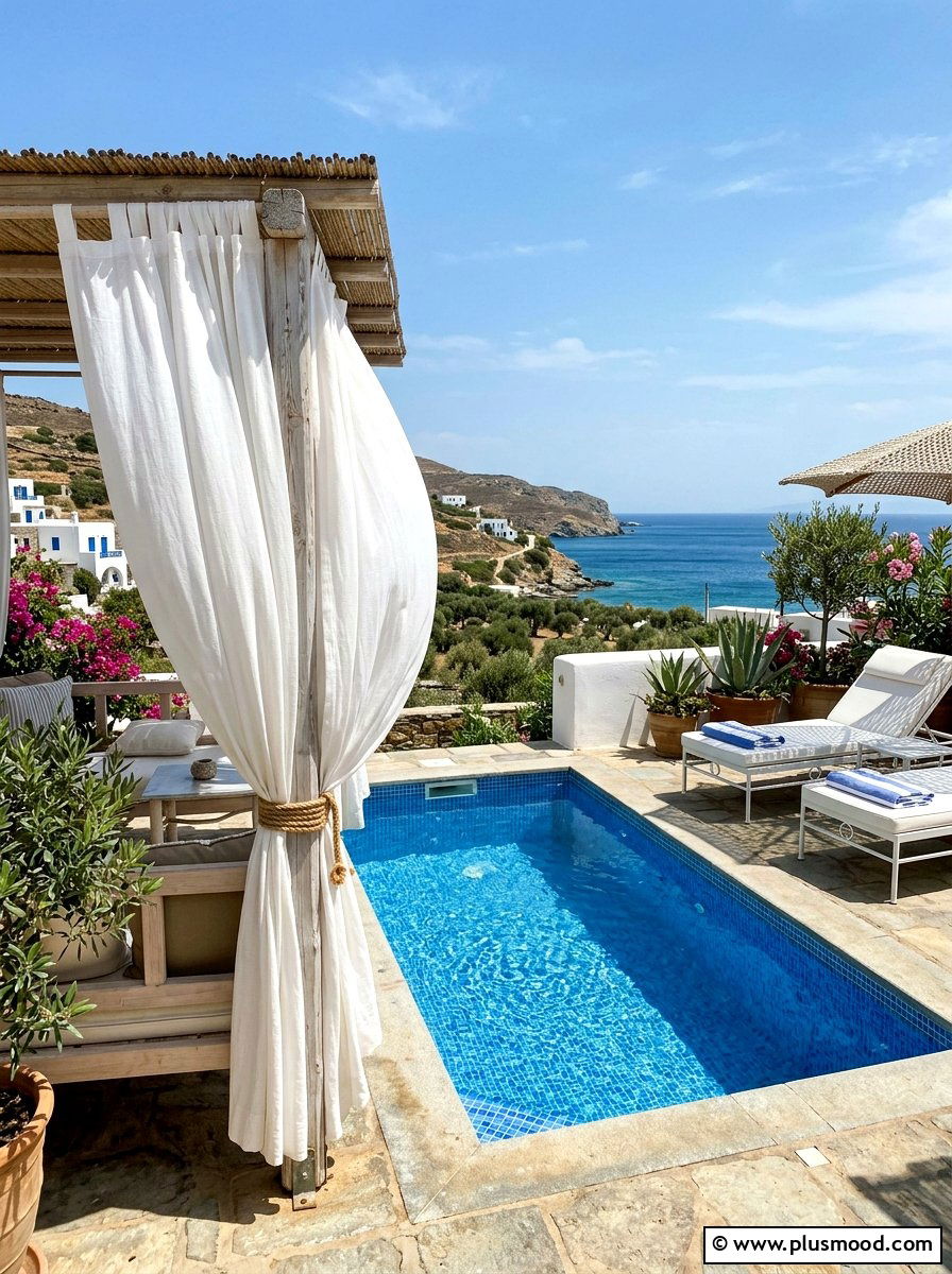 Poolside Cabana Curtains For Small Space - 25 small backyard ideas with outdoor curtains