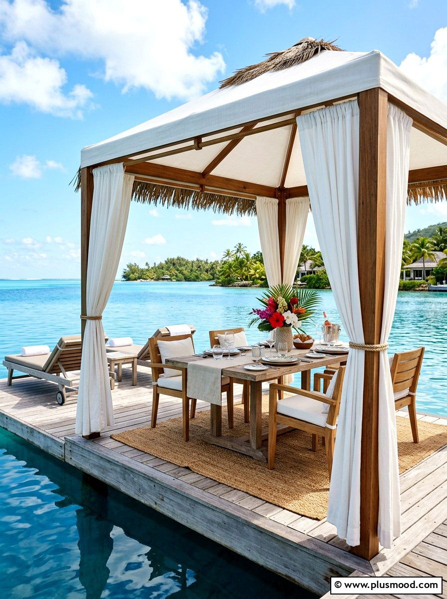 Poolside Cabana Table - 25 summer poolside dining ideas