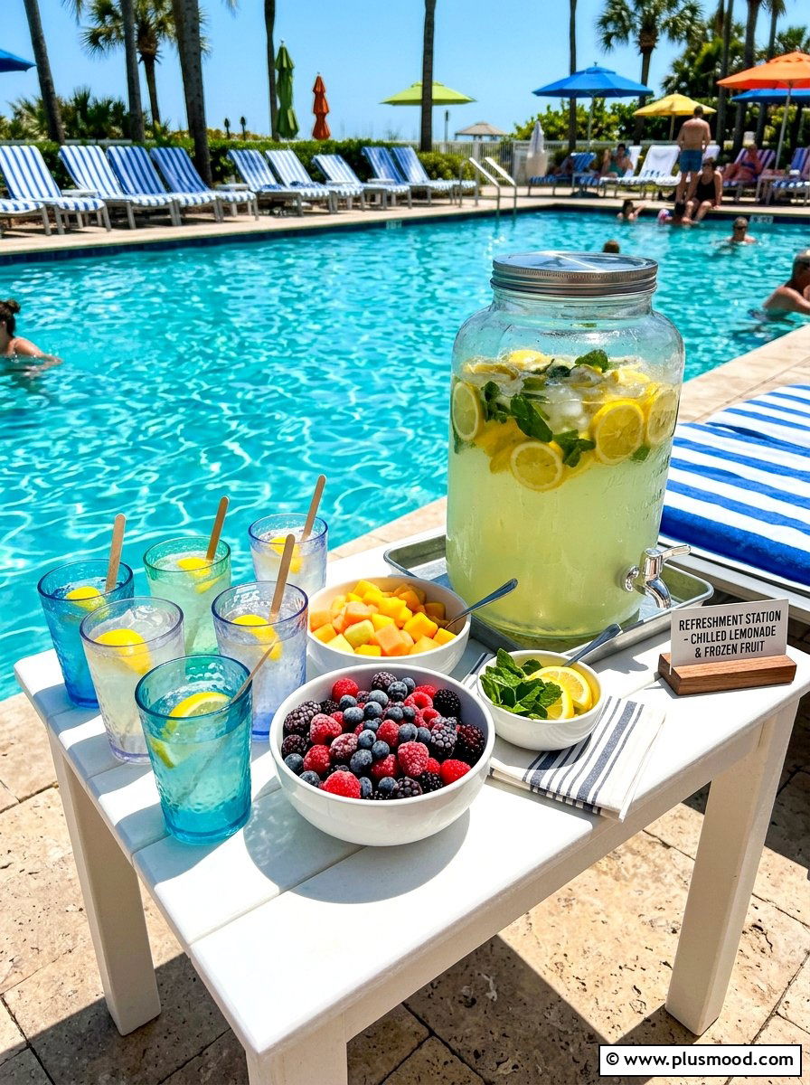 Poolside Cooling Station - 25 summer lemonade bar ideas